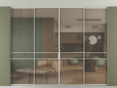 Перегородка Formato внутри проёма скрытое крепление в потолок 4 створки