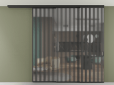 Перегородка Формато вдоль стены на потолок 3 створки с синхронным механизмом