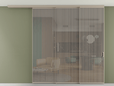 Перегородка Formato вдоль стены на потолок 3 створки с синхронным механизмом