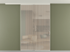 Перегородка Formato вдоль стены на потолок 2 створки с синхронным механизмом