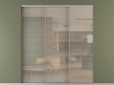 Перегородка Формато внутри проёма 3 створки с синхронным механизмом