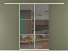 Перегородка Формато вдоль стены 2 створки