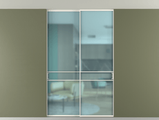 Перегородка Формато внутри проёма скрытое крепление в потолок 2 створки