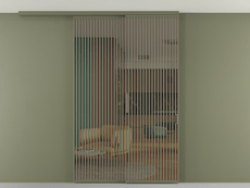 Перегородка Formato вдоль стены на потолок 2 створки с синхронным механизмом