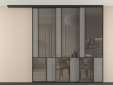 Перегородка Mosaic вдоль стены телескопик синхро 3