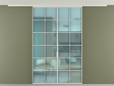 Перегородка Формато вдоль стены на потолок 2 створки