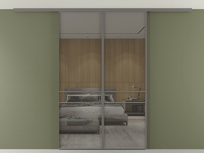 Перегородка Формато вдоль стены на потолок 2 створки