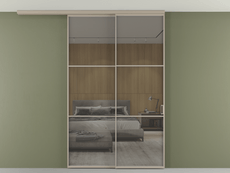 Перегородка Formato вдоль стены на потолок 2 створки с синхронным механизмом