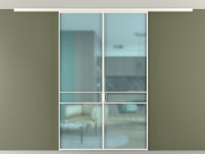 Перегородка Formato вдоль стены на потолок 2 створки