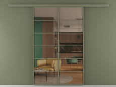 Перегородка Формато вдоль стены 2 створки