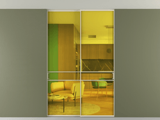 Перегородка Формато внутри проёма скрытое крепление в потолок 2 створки