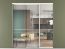 Перегородка Formato внутри проёма 3 створки с синхронным механизмом