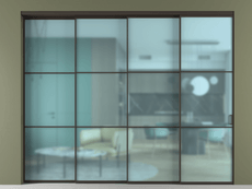 Перегородка Формато внутри проёма 4 створки с синхронным механизмом