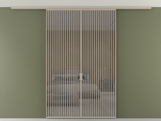 Перегородка Formato вдоль стены на потолок 2 створки