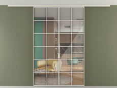 Перегородка Формато вдоль стены на потолок 2 створки