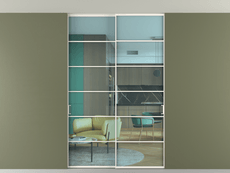 Перегородка Формато внутри проёма скрытое крепление в потолок 2 створки