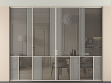 Перегородка Мозаик внутри проёма скрытое крепление в потолок 4 створки