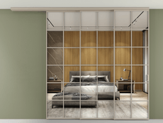 Перегородка Формато вдоль стены на потолок 3 створки с синхронным механизмом