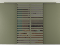 Перегородка Формато вдоль стены на потолок 2 створки