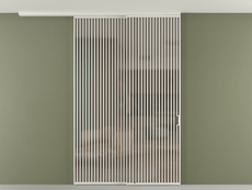 Перегородка Formato вдоль стены на потолок 2 створки с синхронным механизмом