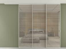 Перегородка Формато вдоль стены на потолок 3 створки с синхронным механизмом