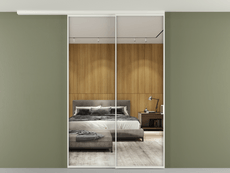Перегородка Формато вдоль стены на потолок 2 створки с синхронным механизмом