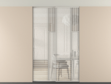 Перегородка Мозаик внутри проёма скрытое крепление в потолок 2 створки