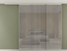 Перегородка Formato вдоль стены на потолок 3 створки с синхронным механизмом