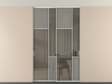 Перегородка Мозаик внутри проёма скрытое крепление в потолок 2 створки