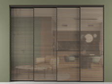 Перегородка Formato внутри проёма 4 створки с синхронным механизмом