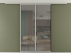 Перегородка Formato вдоль стены на потолок 2 створки