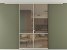 Перегородка Formato вдоль стены на потолок 2 створки