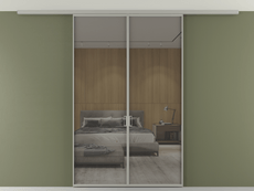 Перегородка Formato вдоль стены на потолок 2 створки