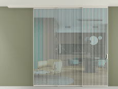 Перегородка Formato вдоль стены на потолок 3 створки с синхронным механизмом