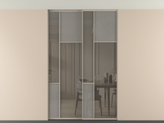 Перегородка Мозаик внутри проёма скрытое крепление в потолок 2 створки