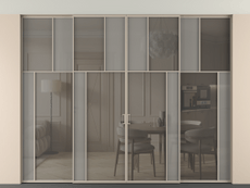 Перегородка Mosaic внутри проёма скрытое крепление в потолок 4 створки