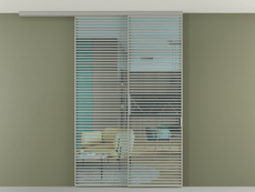 Перегородка Formato вдоль стены на потолок 2 створки с синхронным механизмом