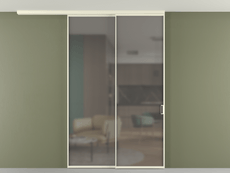 Перегородка Формато вдоль стены на потолок 2 створки с синхронным механизмом