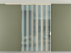 Перегородка Формато вдоль стены на потолок 2 створки с синхронным механизмом