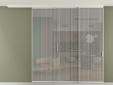 Перегородка Формато вдоль стены на потолок 3 створки с синхронным механизмом