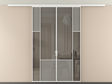 Перегородка Mosaic вдоль стены на потолок 2 створки