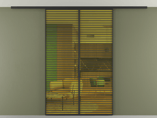 Перегородка Формато вдоль стены на потолок 2 створки