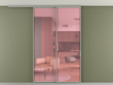 Перегородка Формато вдоль стены на потолок 2 створки с синхронным механизмом