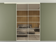 Перегородка Формато вдоль стены на потолок 2 створки с синхронным механизмом