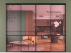 Перегородка Formato внутри проёма 4 створки