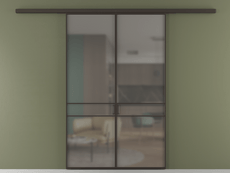 Перегородка Формато вдоль стены 2 створки