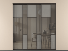 Перегородка Мозаик внутри проёма 3 створки с синхронным механизмом