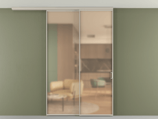 Перегородка Formato вдоль стены на потолок 2 створки с синхронным механизмом