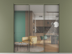 Перегородка Formato внутри проёма 3 створки