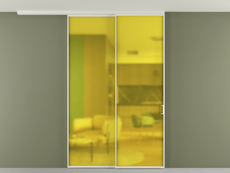 Перегородка Формато вдоль стены на потолок 2 створки с синхронным механизмом